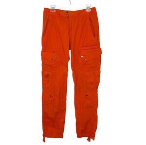 RLX Ralph Lauren Pants Womens 6 Orange Parachute Cargo Hiking Y2K